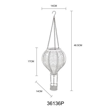 Globo - LED Viseća solarna dekoracija 20xLED/0,5W/3V IP44 leteći balon
