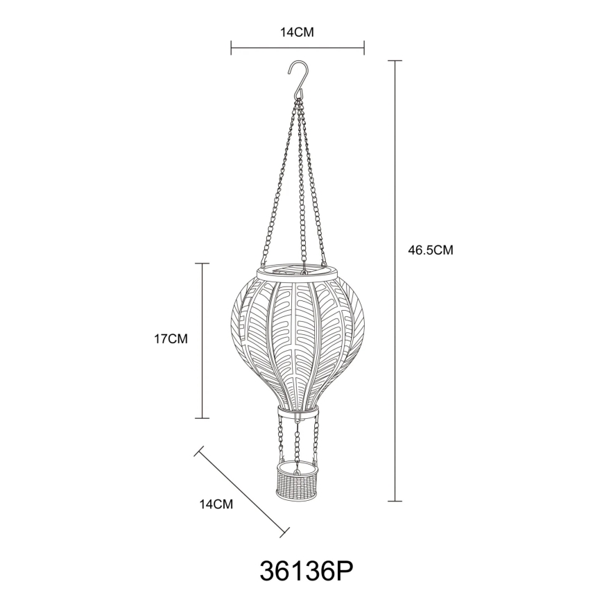 Globo - LED Viseća solarna dekoracija 20xLED/0,5W/3V IP44 leteći balon
