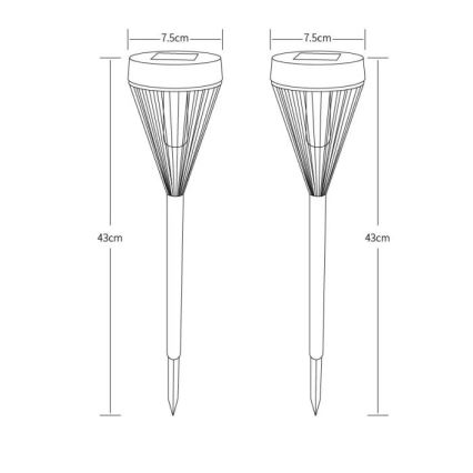 Globo - Set 2x LED Solarna lampa LED/0,1W/1,2V IP44