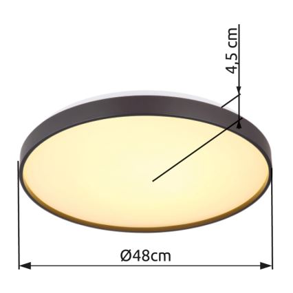 Globo - LED Plafonjera LED/24W/230V pr. 48 cm antracit