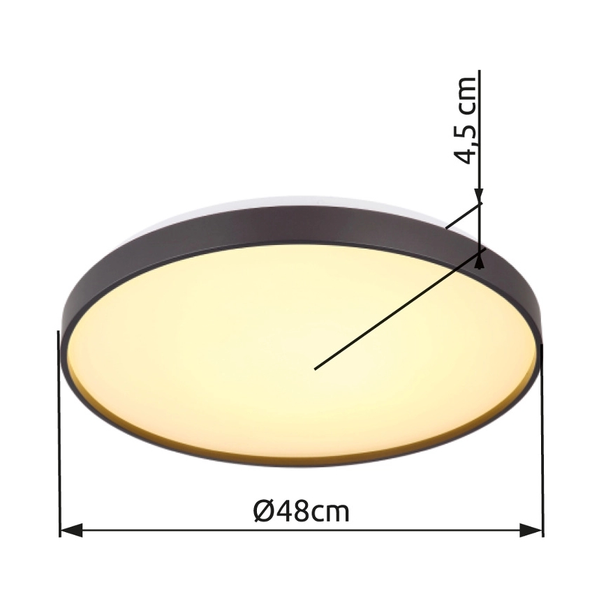Globo - LED Plafonjera LED/24W/230V pr. 48 cm antracit