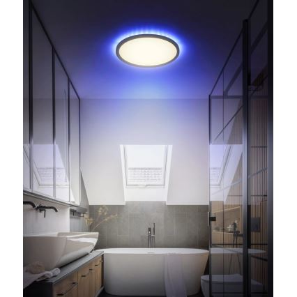 Globo - LED RGB Prigušiva plafonjera za kupatilo LED/18W/230V 3000-6000K + Daljinski upravljač IP44 crno
