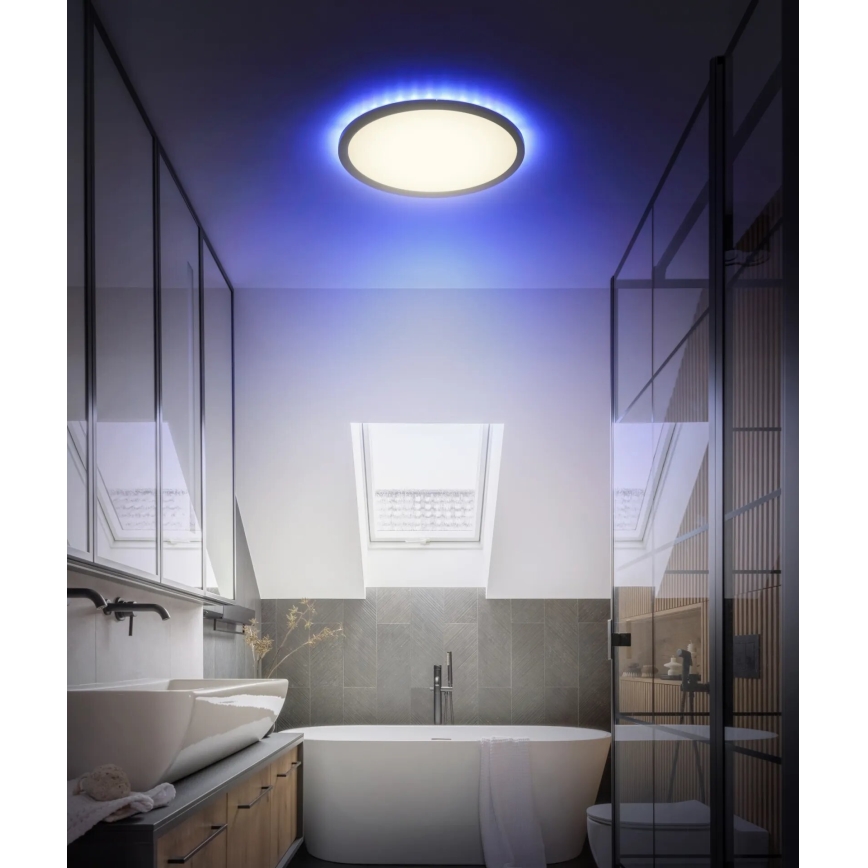 Globo - LED RGB Prigušiva plafonjera za kupatilo LED/18W/230V 3000-6000K + Daljinski upravljač IP44 crno