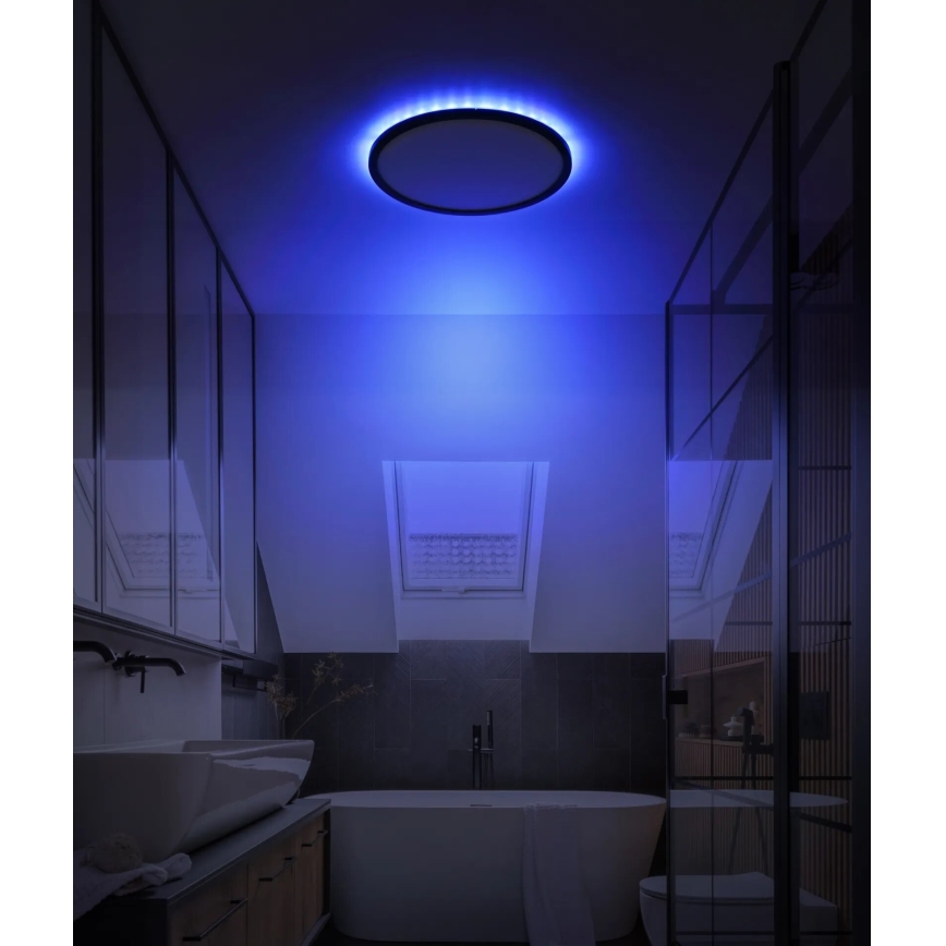 Globo - LED RGB Prigušiva plafonjera za kupatilo LED/18W/230V 3000-6000K + Daljinski upravljač IP44 crno