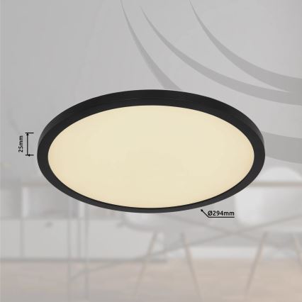 Globo - LED RGB Prigušiva plafonjera za kupatilo LED/18W/230V 3000-6000K + Daljinski upravljač IP44 crno