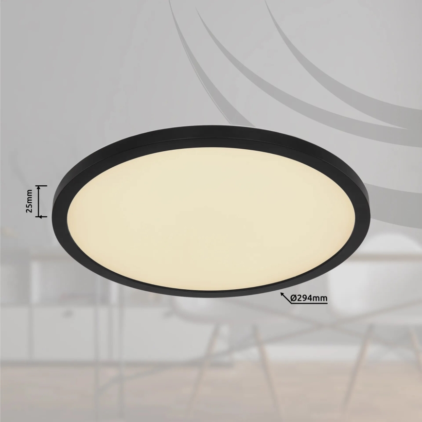 Globo - LED RGB Prigušiva plafonjera za kupatilo LED/18W/230V 3000-6000K + Daljinski upravljač IP44 crno