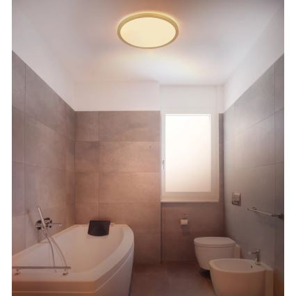 Globo - LED Prigušiva plafonjera za kupatilo LED/18W/230V 3000K IP44 pr. 29,4 cm mesing
