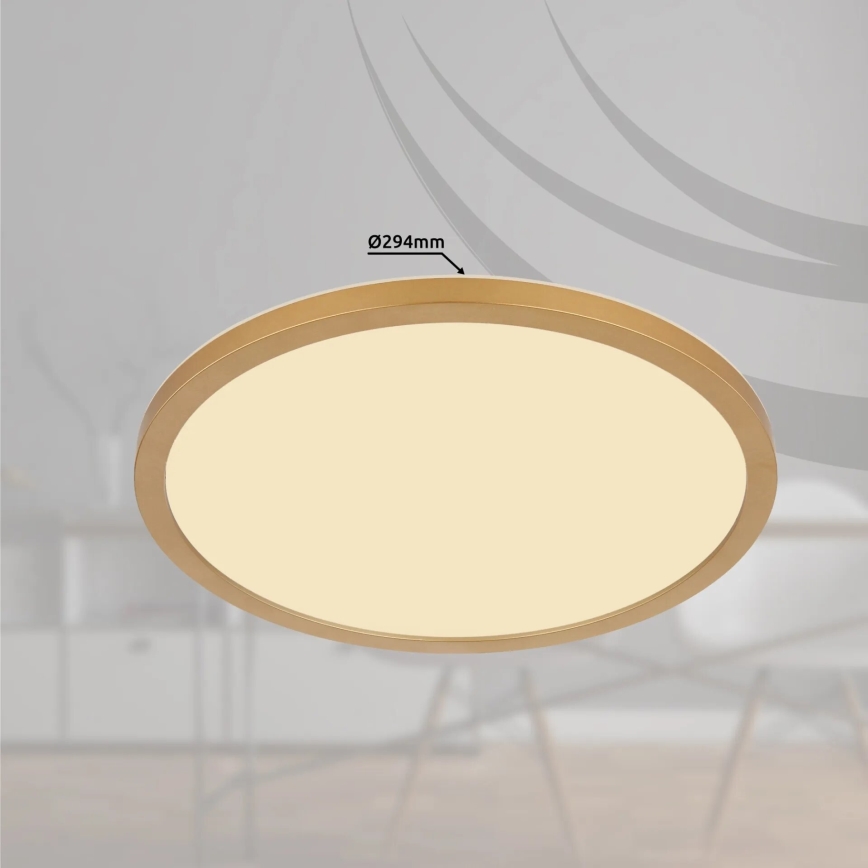 Globo - LED Prigušiva plafonjera za kupatilo LED/18W/230V 3000K IP44 pr. 29,4 cm mesing