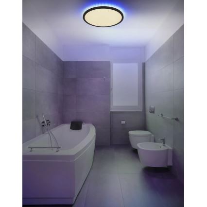 Globo - LED RGB Prigušiva plafonjera za kupatilo LED/21W/230V 3000-6000K + Daljinski upravljač IP44 crno