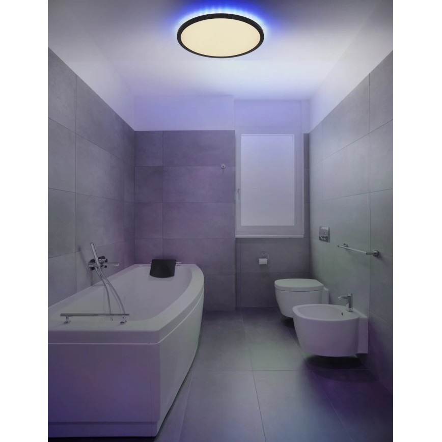 Globo - LED RGB Prigušiva plafonjera za kupatilo LED/21W/230V 3000-6000K + Daljinski upravljač IP44 crno
