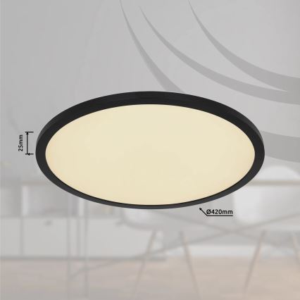 Globo - LED RGB Prigušiva plafonjera za kupatilo LED/21W/230V 3000-6000K + Daljinski upravljač IP44 crno