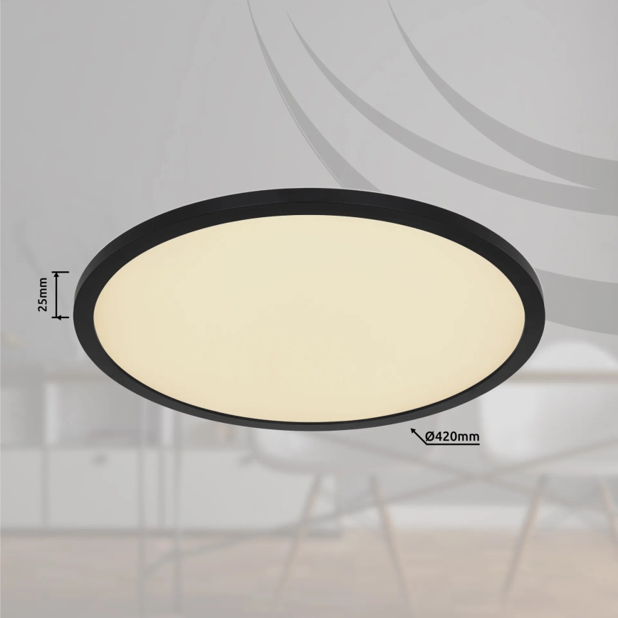 Globo - LED RGB Prigušiva plafonjera za kupatilo LED/21W/230V 3000-6000K + Daljinski upravljač IP44 crno