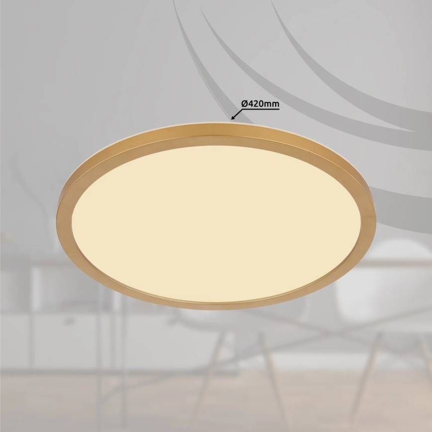 Globo - LED Prigušiva plafonjera za kupatilo LED/24W/230V 3000K IP44 pr. 42 cm mesing