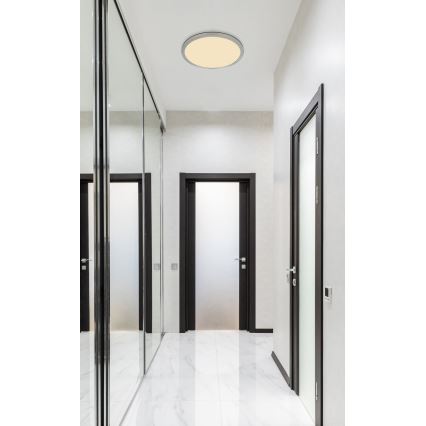 Globo - LED Prigušiva plafonjera za kupatilo LED/24W/230V pr. 42 cm IP44 mat krom