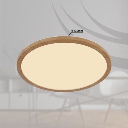 Globo - LED Prigušiva plafonjera za kupatilo LED/24W/230V pr. 42 cm IP44 braon