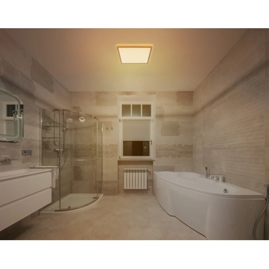 Globo - LED Prigušiva plafonjera za kupatilo LED/18W/230V 3000K IP44 29,4x29,4 cm mesing