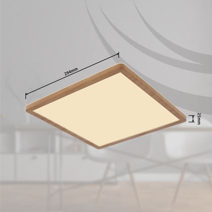 Globo - LED Prigušiva plafonjera za kupatilo LED/18W/230V 29,4x29,4 cm IP44 braon