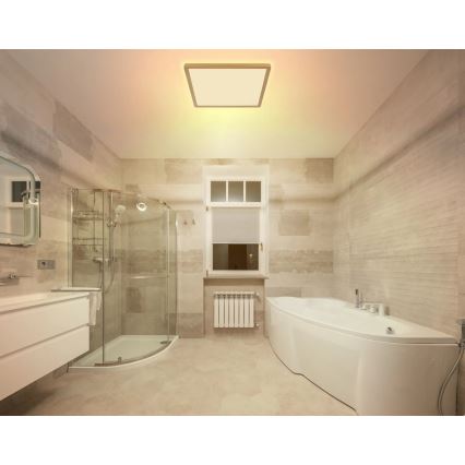 Globo - LED Prigušiva plafonjera za kupatilo LED/24W/230V 3000K IP44 42x42 cm mesing