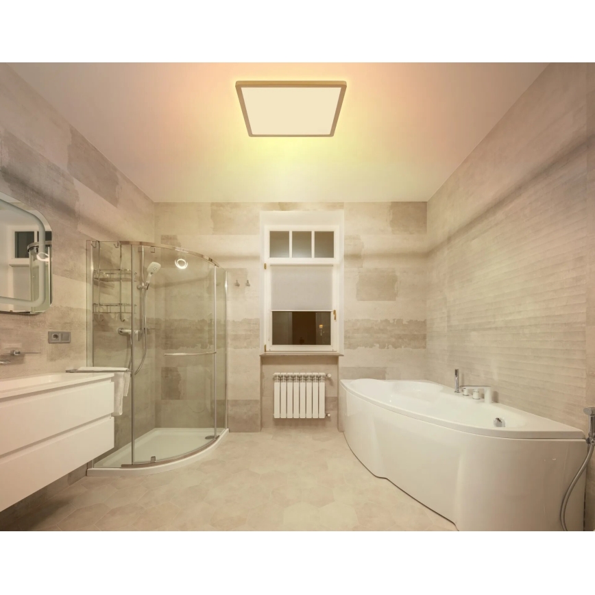 Globo - LED Prigušiva plafonjera za kupatilo LED/24W/230V 3000K IP44 42x42 cm mesing