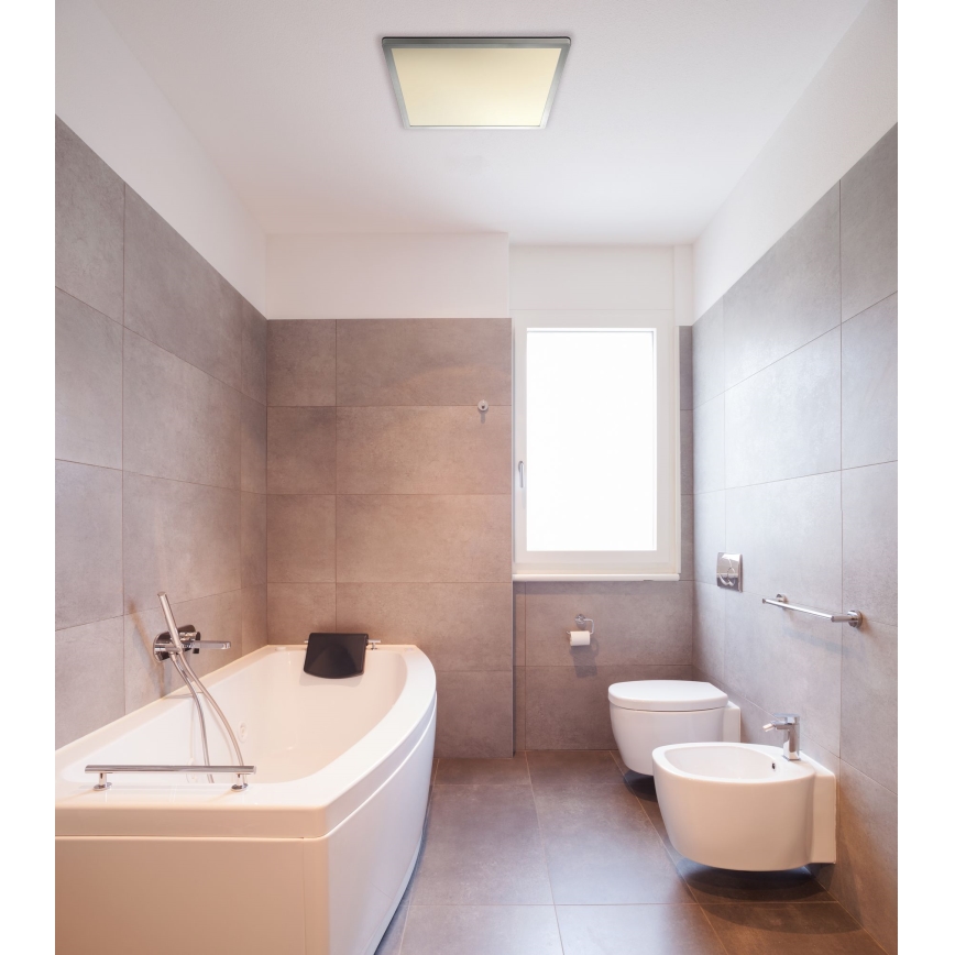 Globo - LED Prigušiva plafonjera za kupatilo LED/24W/230V 42x42 cm IP44 mat krom