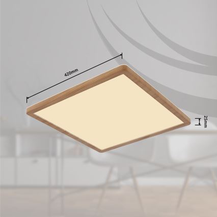 Globo - LED Prigušiva plafonjera za kupatilo LED/24W/230V 42x42 cm IP44 braon