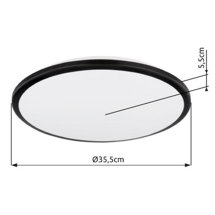 Globo - LED plafonsko svetlo LED/18W/230V 3000K prečnik 35 cm crna