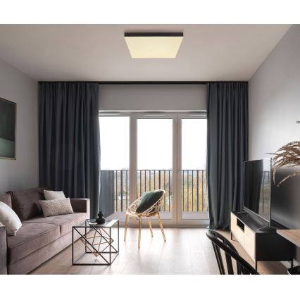 Globo - LED Prigušiva plafonjera LED/24W/230V 2700-6500K crno + Daljinski upravljač