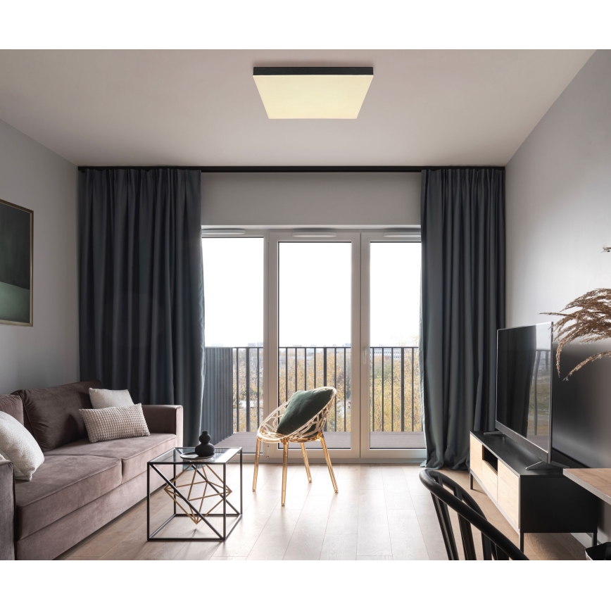 Globo - LED Prigušiva plafonjera LED/24W/230V 2700-6500K crno + Daljinski upravljač