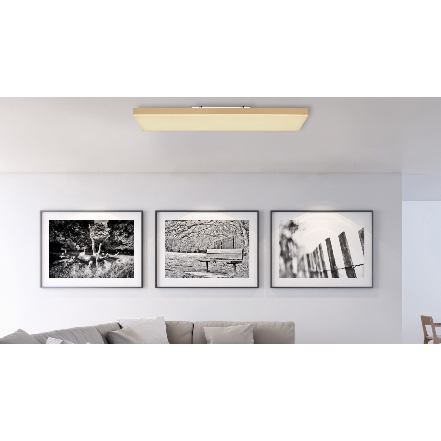 Globo - LED Prigušiva plafonjera LED/24W/230V 2700-6500K zlatna + Daljinski upravljač