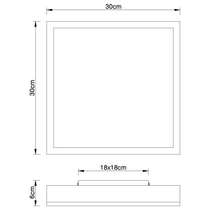 Globo - LED Plafonjera LED/12W/230V 30x30 cm braon
