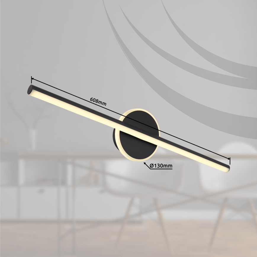 Globo - LED osvetljenje za kupatilsko ogledalo, LED/10W/230V, 60,8 cm, IP44, crna