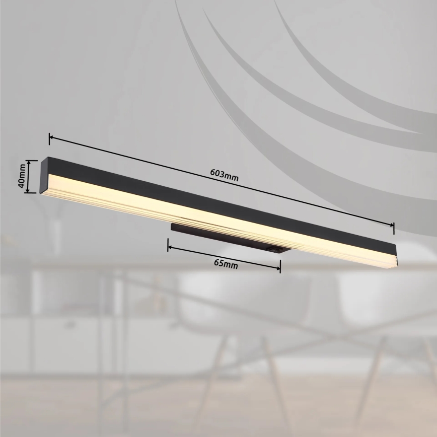 Globo - LED Zidna lampa LED/12W/230V 3000/6000K 60 cm crno