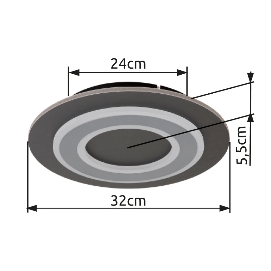 Globo - LED Plafonjera LED/24W/230V 3000K pr. 32 cm antracit