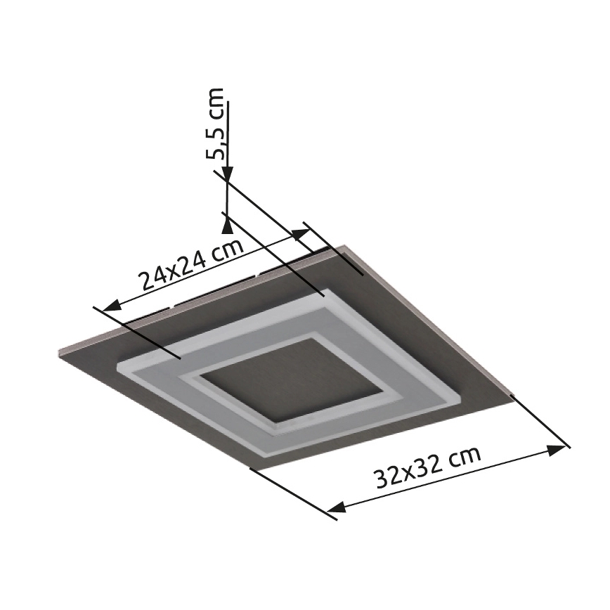 Globo - LED Plafonjera LED/24W/230V 3000K 32x32 cm antracit
