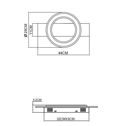 Globo - LED Plafonjera LED/18W/230V braon