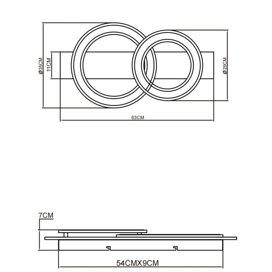 Globo - LED Plafonjera LED/40W/230V braon