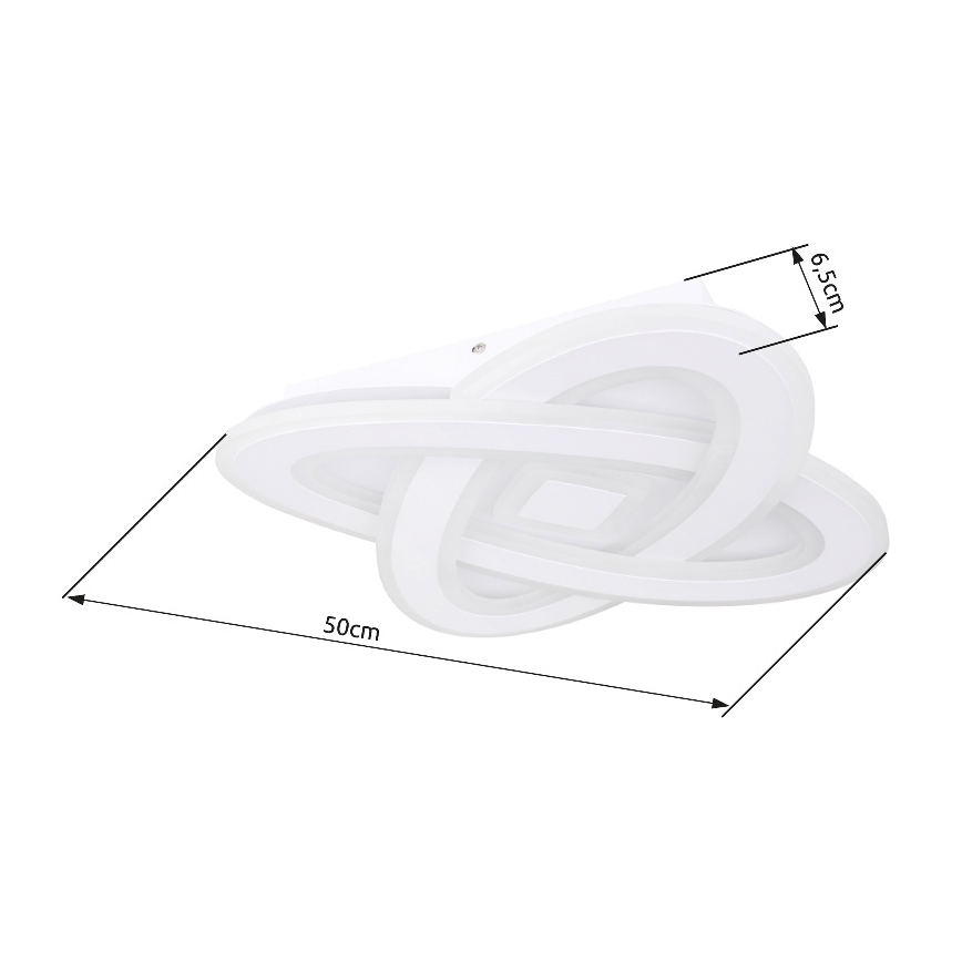 Globo - LED prigušiva stropna svetiljka LED/36W/230V 3000-6000K prečnik 50 cm bela + daljinski upravljač