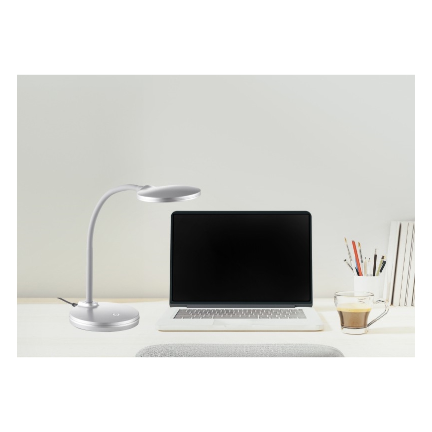 Globo - LED prigušiva fleksibilna dodirna stona lampa LED/4,6W/230V srebrna