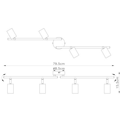 Globo - Reflektorska lampa 4xE27/60W/230V