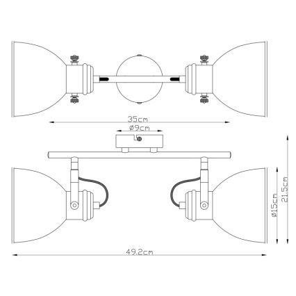Globo - Reflektorska lampa 2xE27/40W/230V