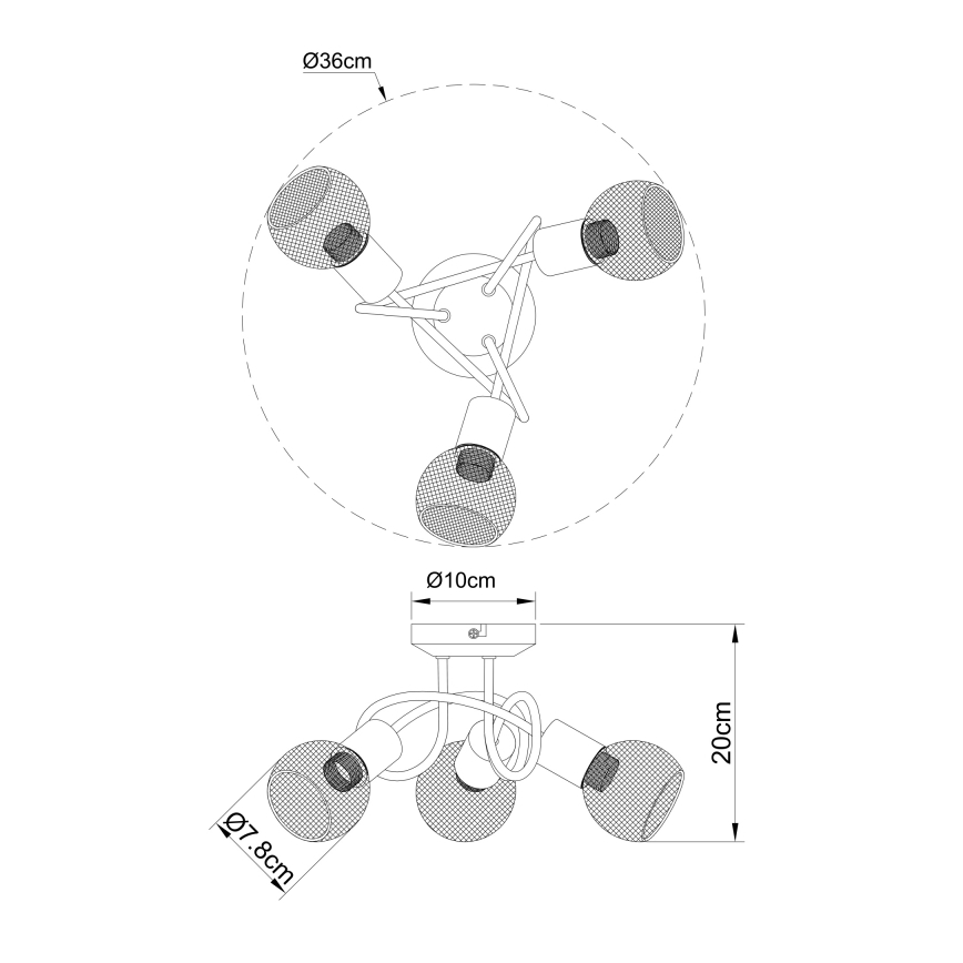 Globo - Nadgradni luster 3xE14/40W/230V