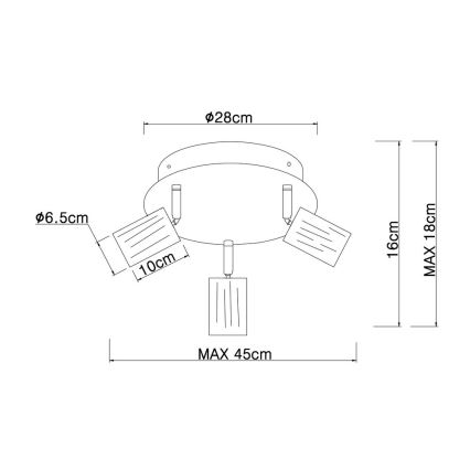 Globo - Reflektorska lampa 3xE27/60W/230V