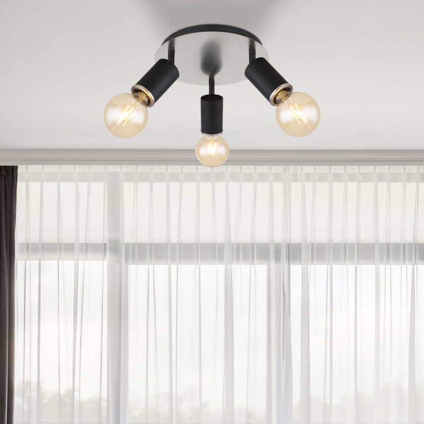 Globo - Reflektorska lampa 3xE27/60W/230V crno drvo