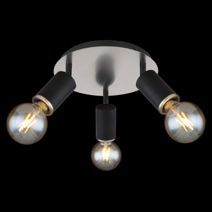 Globo - Reflektorska lampa 3xE27/60W/230V crno drvo