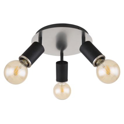Globo - Reflektorska lampa 3xE27/60W/230V crno drvo