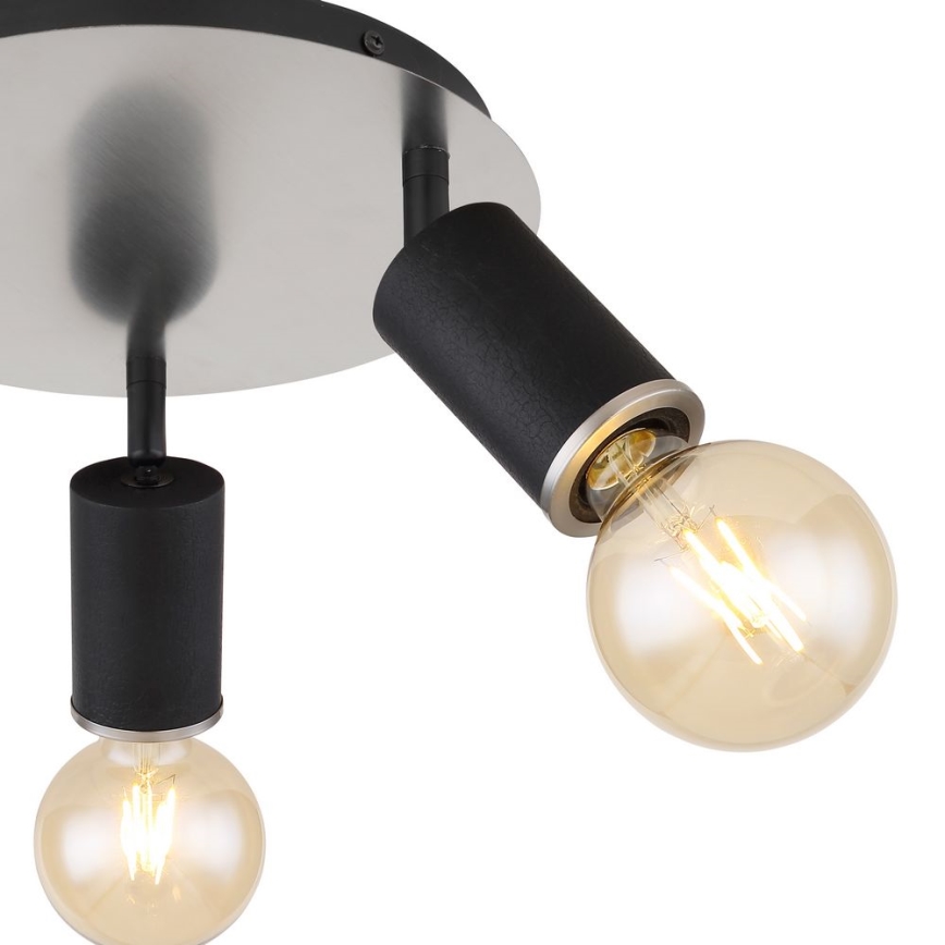 Globo - Reflektorska lampa 3xE27/60W/230V crno drvo