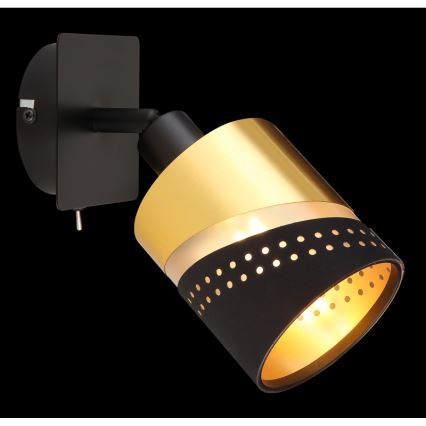 Globo - Zidna reflektorska lampa 1xE14/25W/230V crno/zlatna