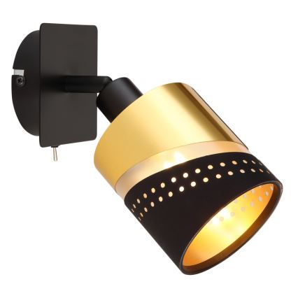 Globo - Zidna reflektorska lampa 1xE14/25W/230V crno/zlatna