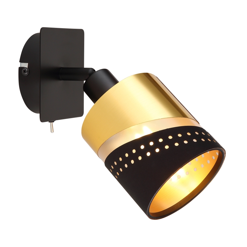 Globo - Zidna reflektorska lampa 1xE14/25W/230V crno/zlatna