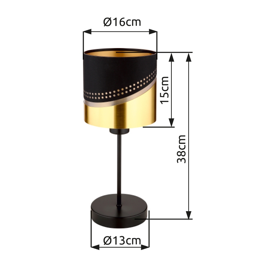Globo - Stona lampa 1xE27/40W/230V pr. 16 cm crno/zlatna